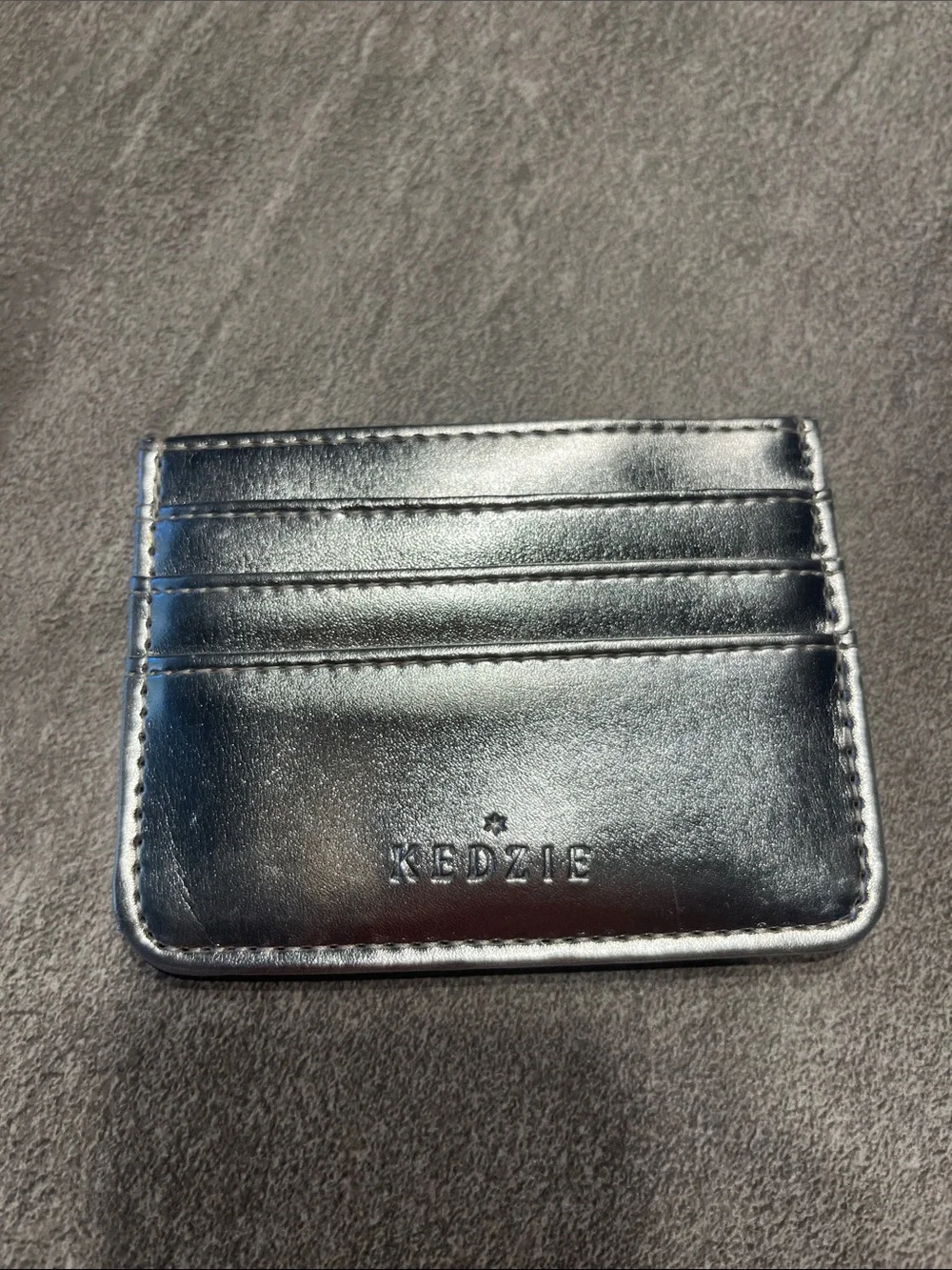 Kedzie Metallic Silver Card & Key Holder